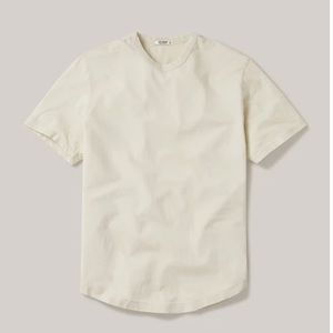 BUCK MASON MENS BONE/TAN CURVED HEM TSHIRT SZ:L